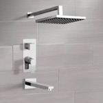Remer TSF60 Chrome Tub and Shower Faucet Set With Rain Shower Head